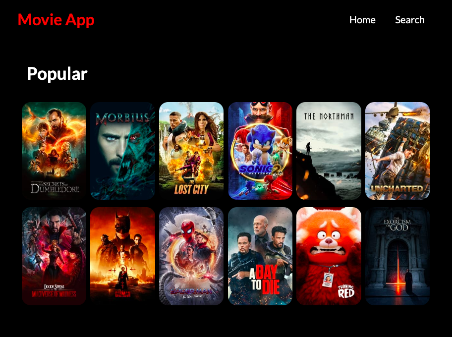 Movie App Display
