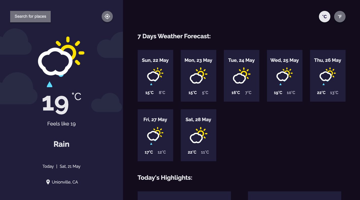 Weather App Display